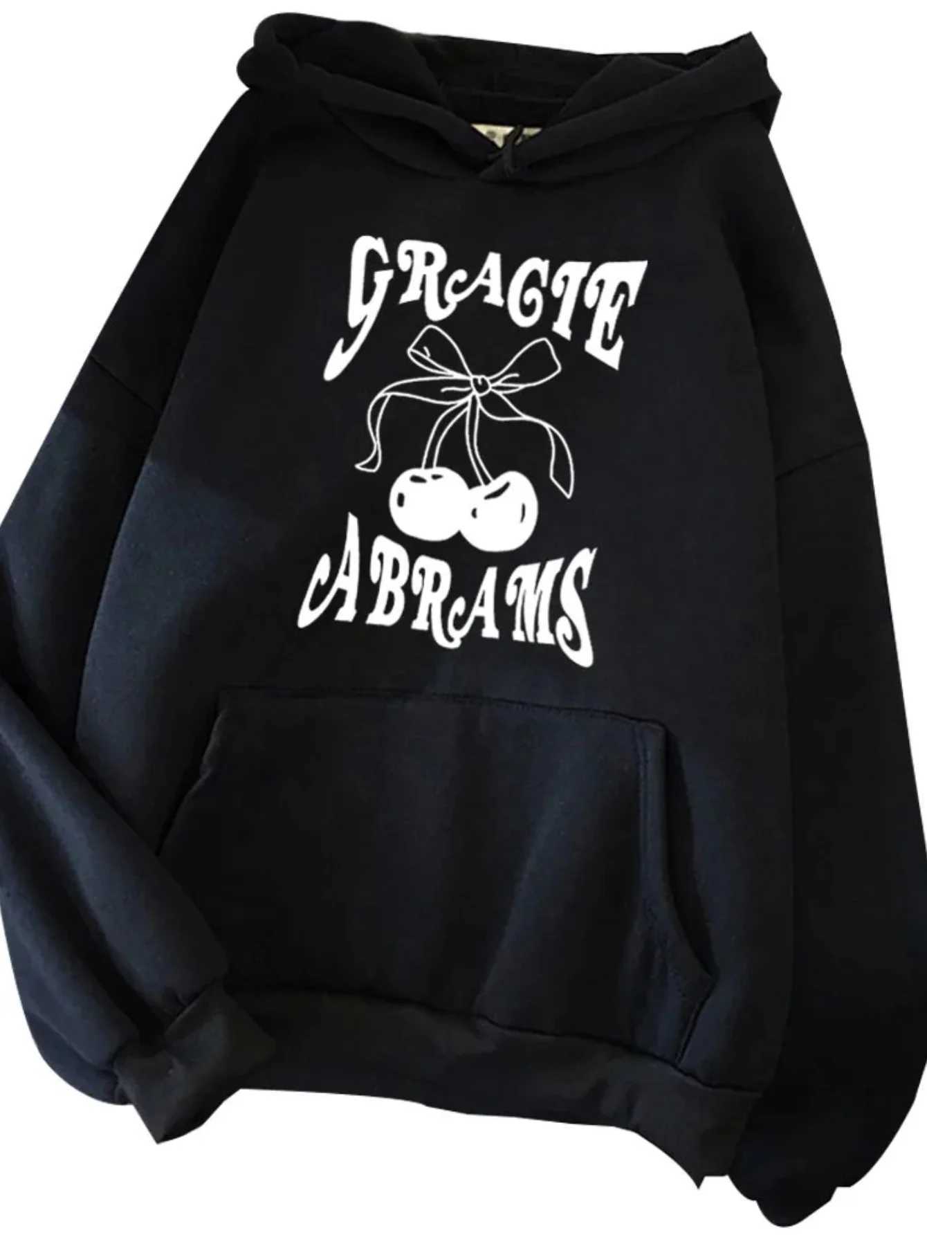 Womens Hoodie with Beautiful Cherry Design Print 2025 New Autumn and Winter Top Hooded Long Sleeved Womens Casual ClothingZ250918