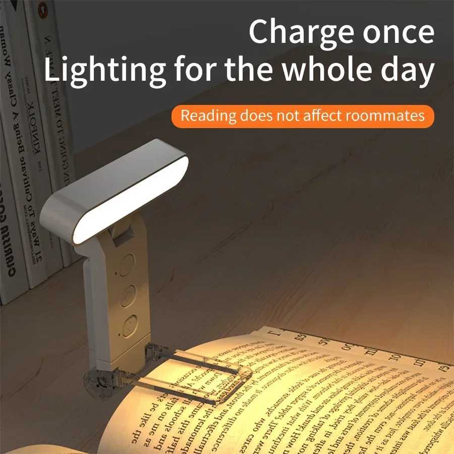 Portable LED Book Lights Eye Protection Night Light USB Rechargeable 5 Colors Reading Lamp Dimmable Timer Travel Bedroom C2509181