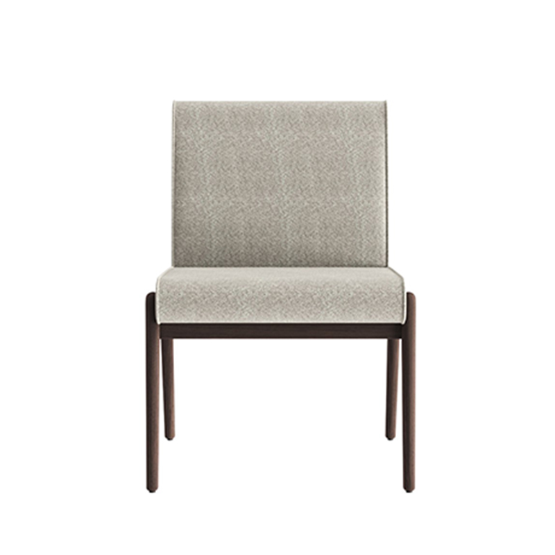 Living Room Furniture Modern Antelope - inspired Beige Fabric Armless Chair with Wooden Legs