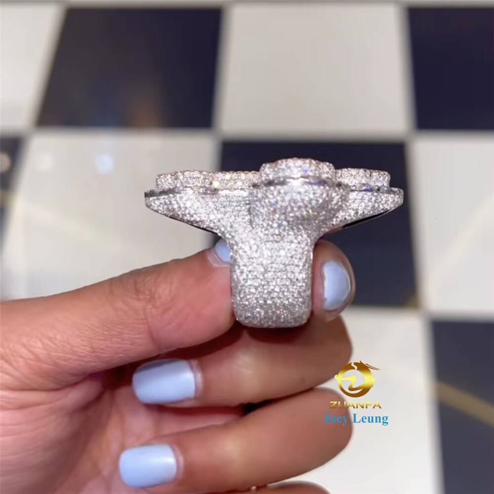 New Style Iced Out Jewelry Hip Hop Custom Ring VVS Moissanite Ring Gra Certified Diamond Ring