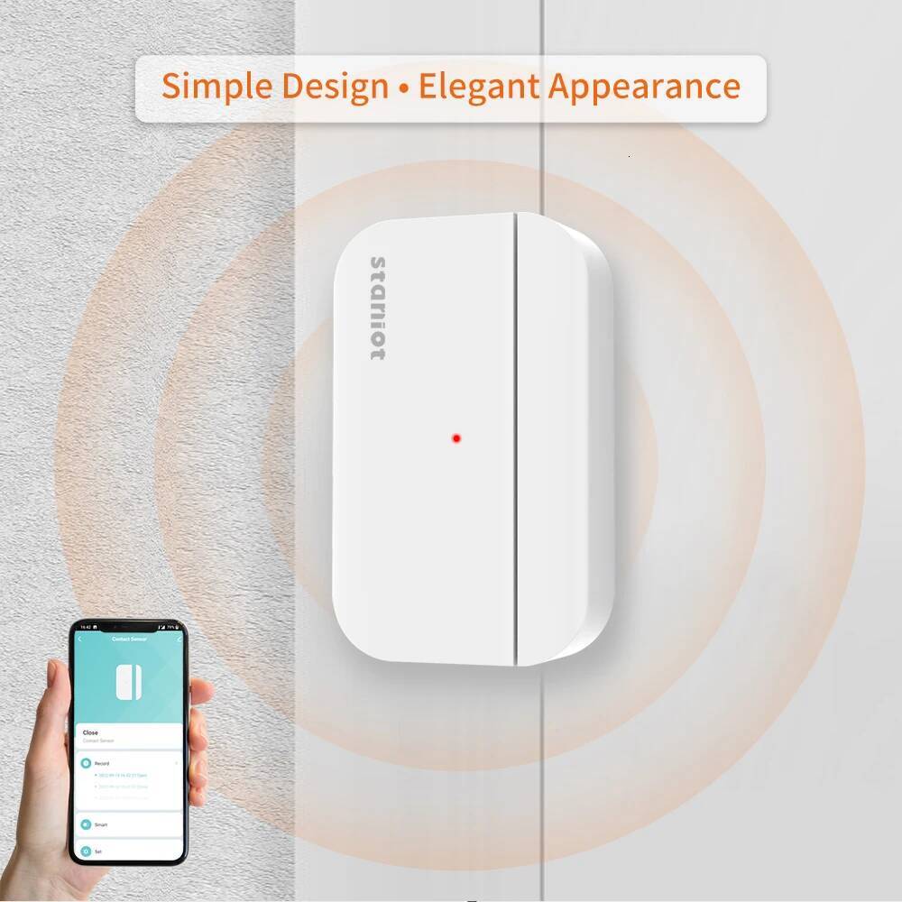 Staniot Tuya Wifi Window Sensor Door Open Closed Detector Compatible With Alexa Google Home Smart Life App Control