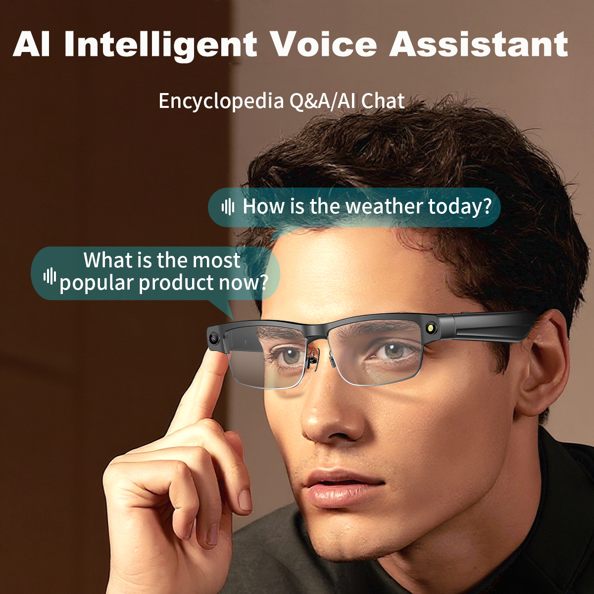 2025 New Product L802 AI Smart Glasses 8-Megapixel Dual-Microphone Noise-Cancellation Object Recognition High-Definition Sound Quality Smart Translati