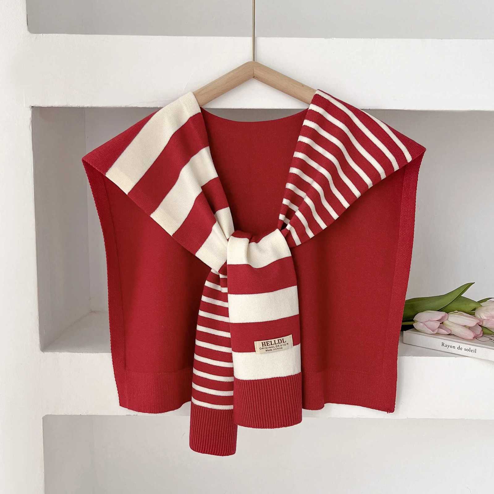 New Mah Color Knitted Striped AllMahing Fashion Decoration PlusSi Neck Protection Shoder Shl Fashion Casual Y250918