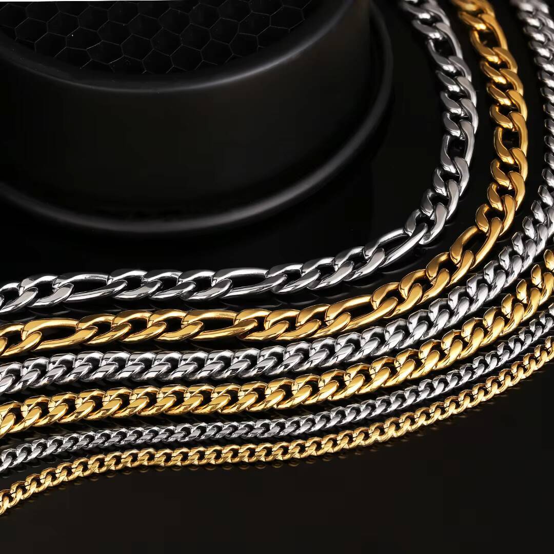 KRKC Customize Mens Stainless Steel Jewelry 3mm 20inch Rope Chain Ball Cable Franco 18K Gold Silver Chain Necklace Wholesale