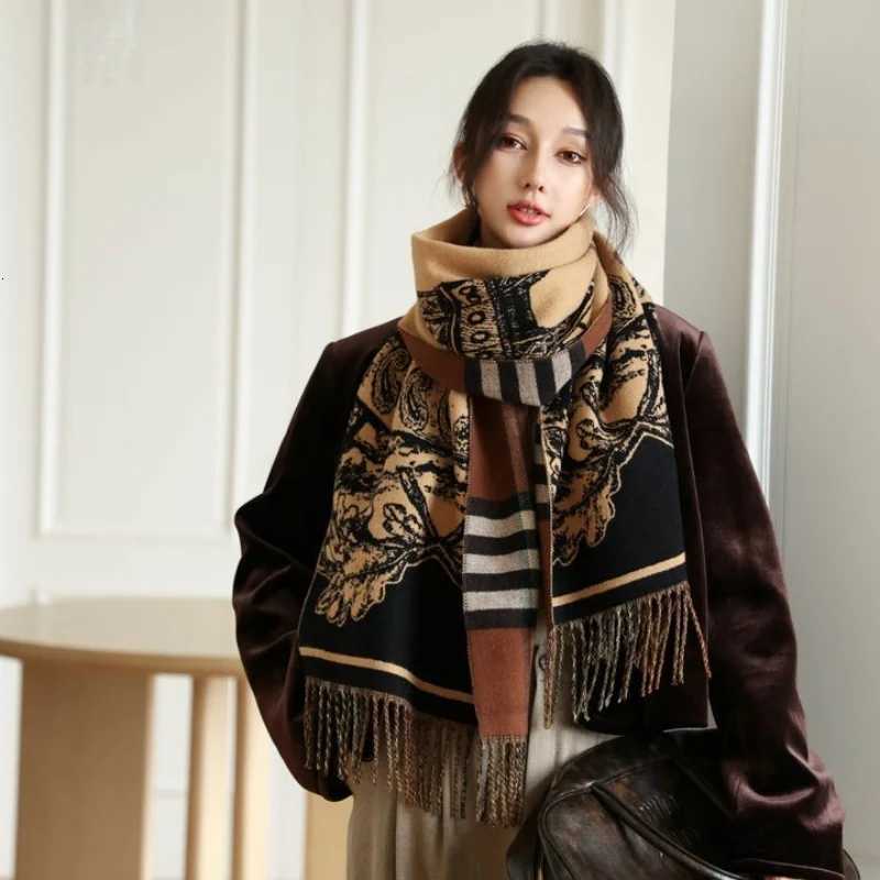 New Fashion Tower Print Winter Wens Scarf Luxury Design Double sided Cashmere Feel Scarf Tassels Warm Scarf Shl 43200cm Y250918