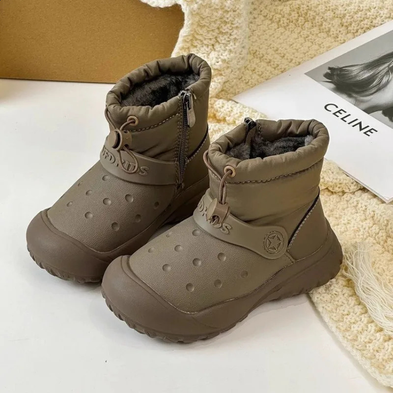 Fashion Gril Boot Autumn Kid Snow Boot Velvet Warm Cotton Boot Waterproof Kid Boots Boy Cotton Shoe Versatile Women Boots 250918