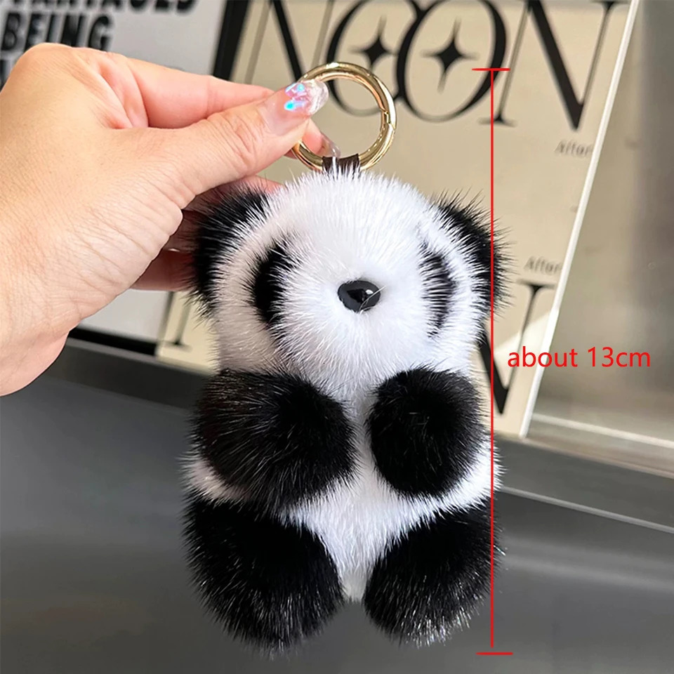 ZAKOL Cute Panda Plush Toy Keychain Cartoon Bag Pendant Accessories Car Key Chain Charm Ornaments Fashion Girls Gift 250917 - view 7