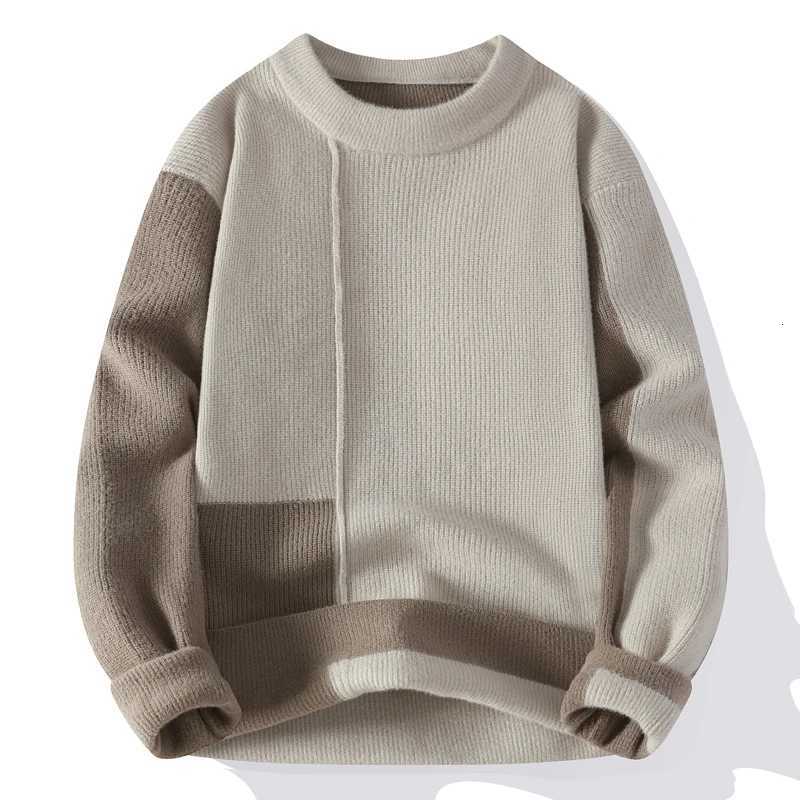Sweater Men Autumn Winter Casual ONeck Patchwork Knitted Pullovers Mens Youthful Vitality Fashion Warm Pullover Knit SweatersZ250918