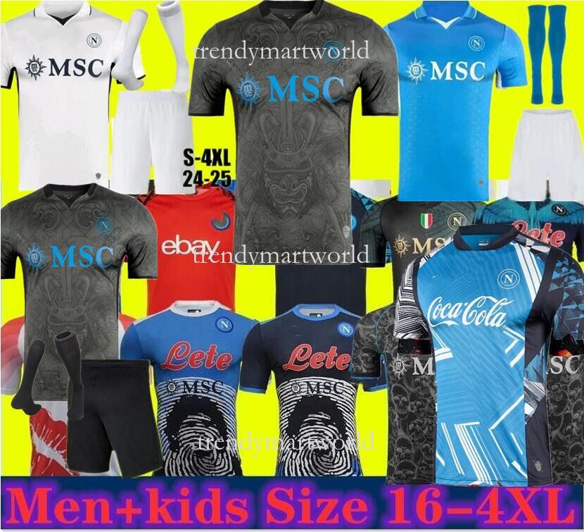 24 25 NAPOLI soccer jerseys Maglia Naples 2024 2025 ZIELINSKI ANGUISSA OLIVERA KVARATSKHELIA KIDS FOOTBALL SHIRT OSIMHEN FABIAN LOZANO home away Maillots de foot 77