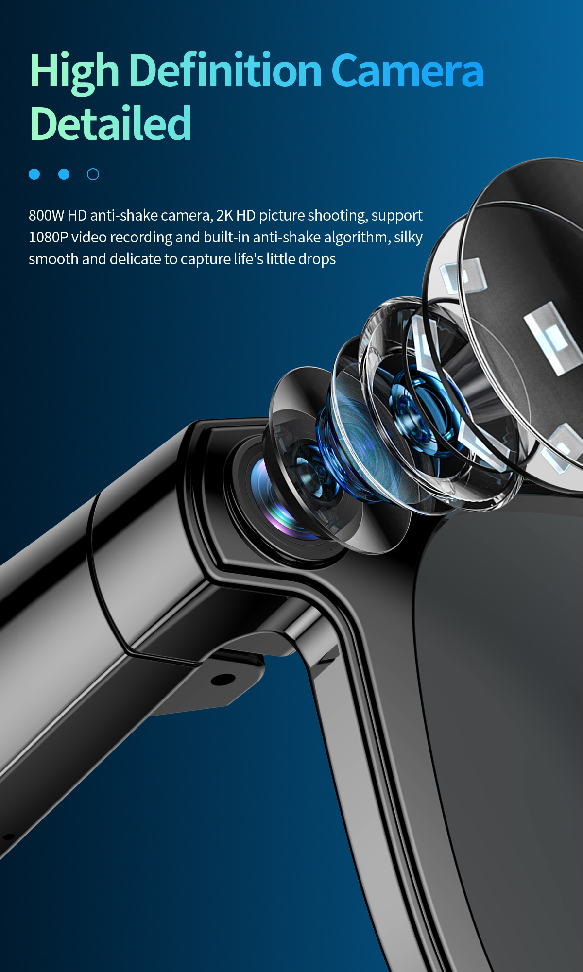 AI Smart Glasses with 8MP Camera, 1080P HD Video & Photo Recording, Real-Time Translation, Anti-Blue Light Lenses, for Men Women Ideal for Outdoor Spo