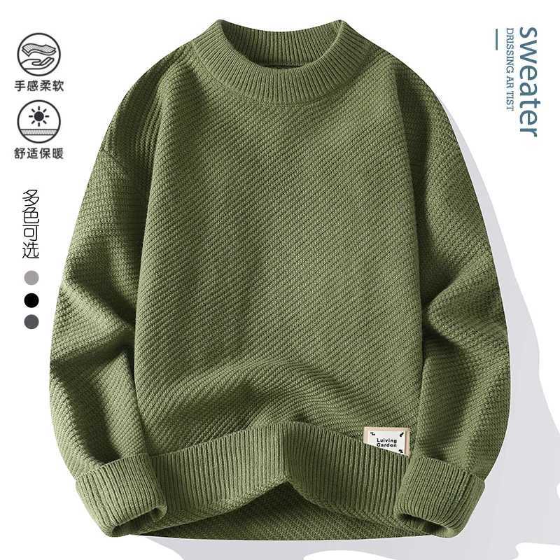 Mens Fashion Solid color pattern Sweaters 2024 AutumnWinter Loose Knittwear Men sweater youth Thick Warm wool pullovers M4XLZ250918