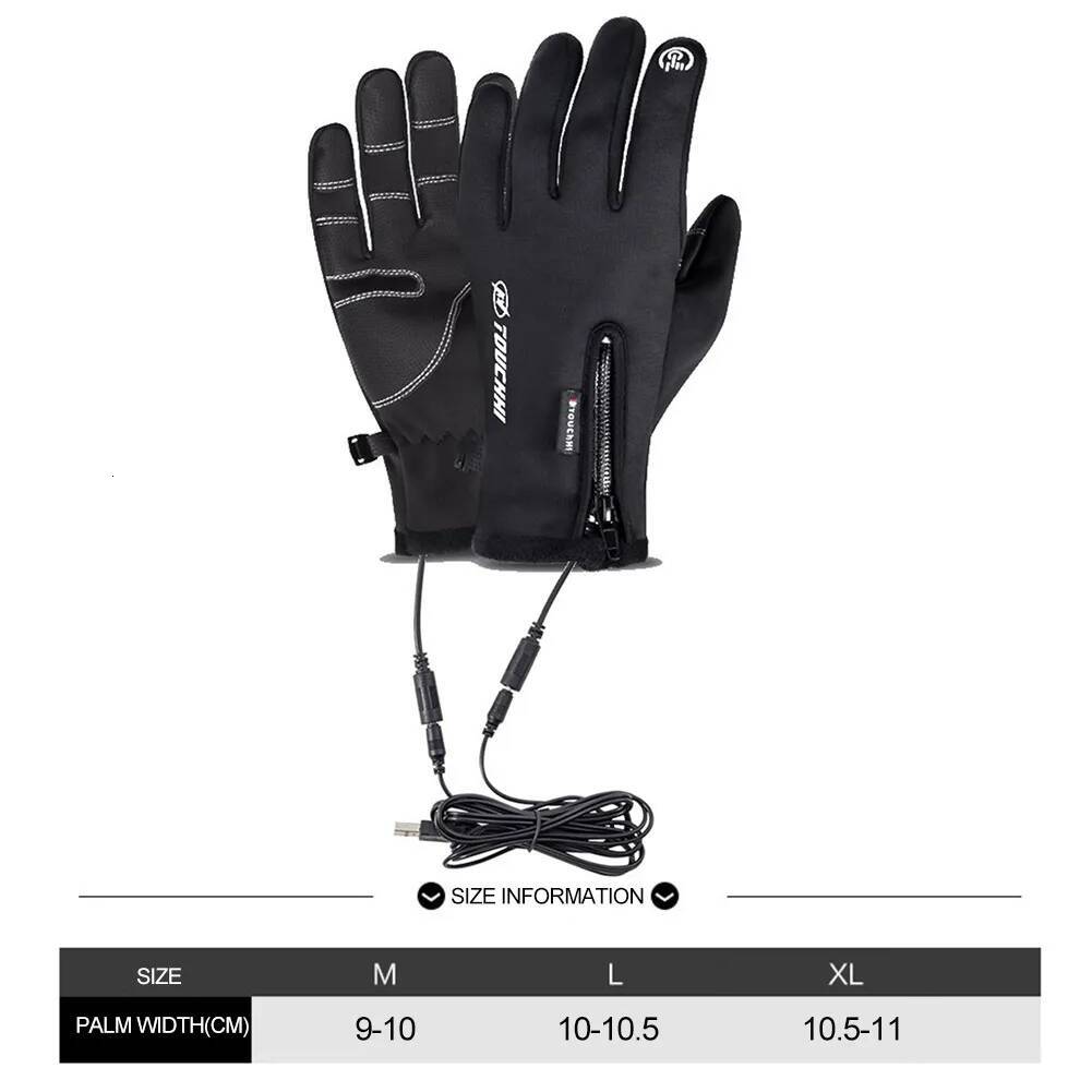 USB Touch Screen Winter Ski Windproof Heated Gloves Cycling Running Driving Hiking Walking for Women Men ddmythur