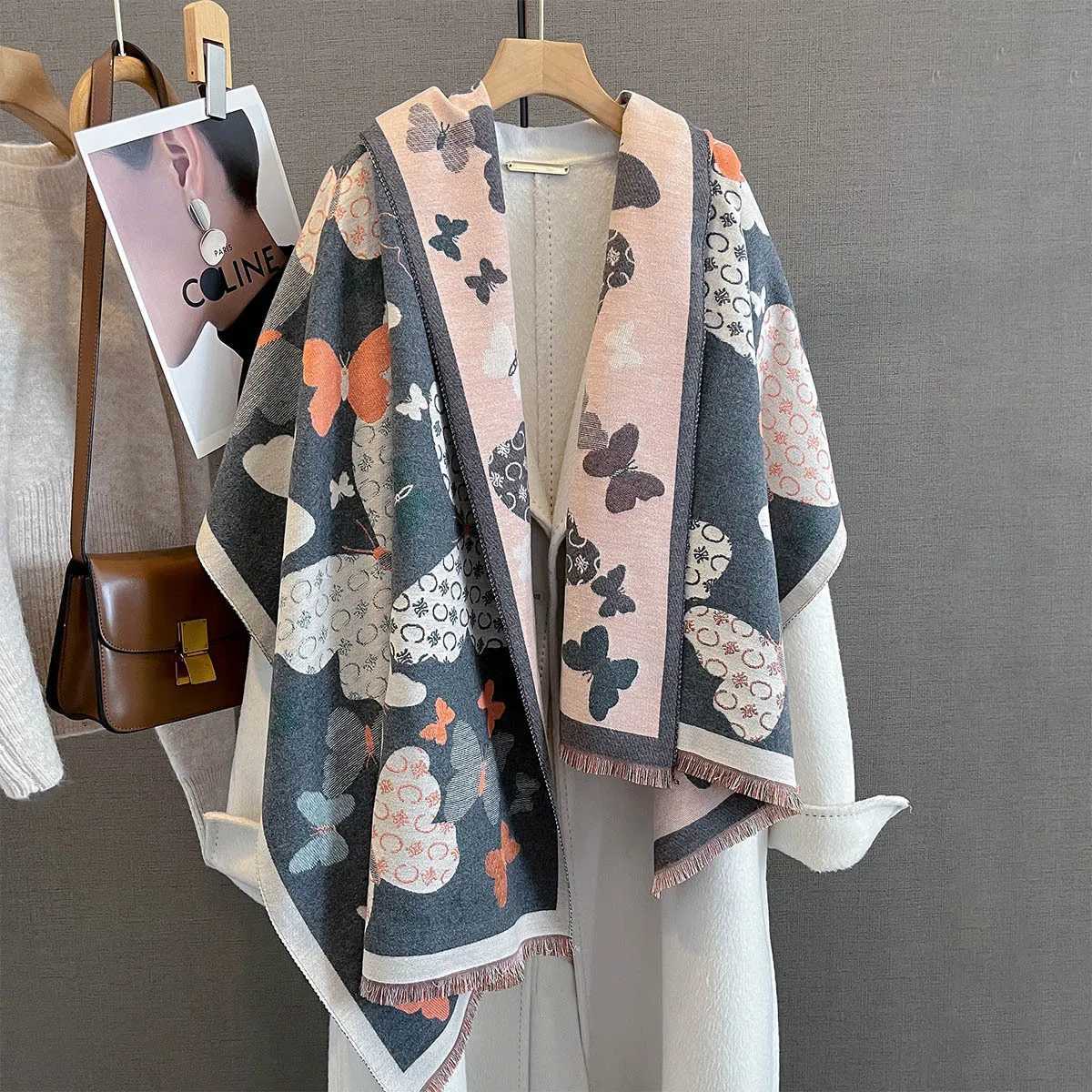 Wen Cashmere Thick Warm Blanket Autumn New Retro Print Scarf Fem Winter Luxury Fashion Shl Wr Poncho Echarpe Y250918