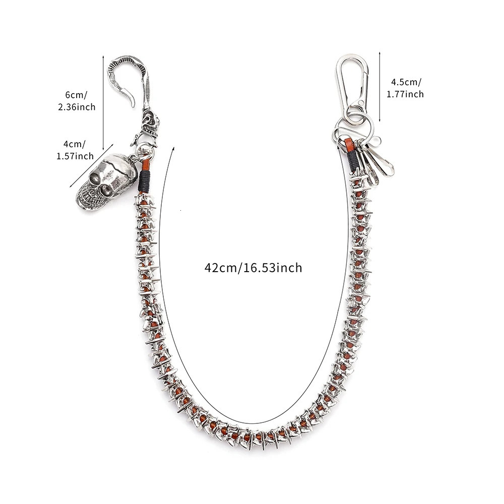Personalized alloy keel pants chain hiphop motorcycle riding decoration wallet chain Halloween gift accessories 250917