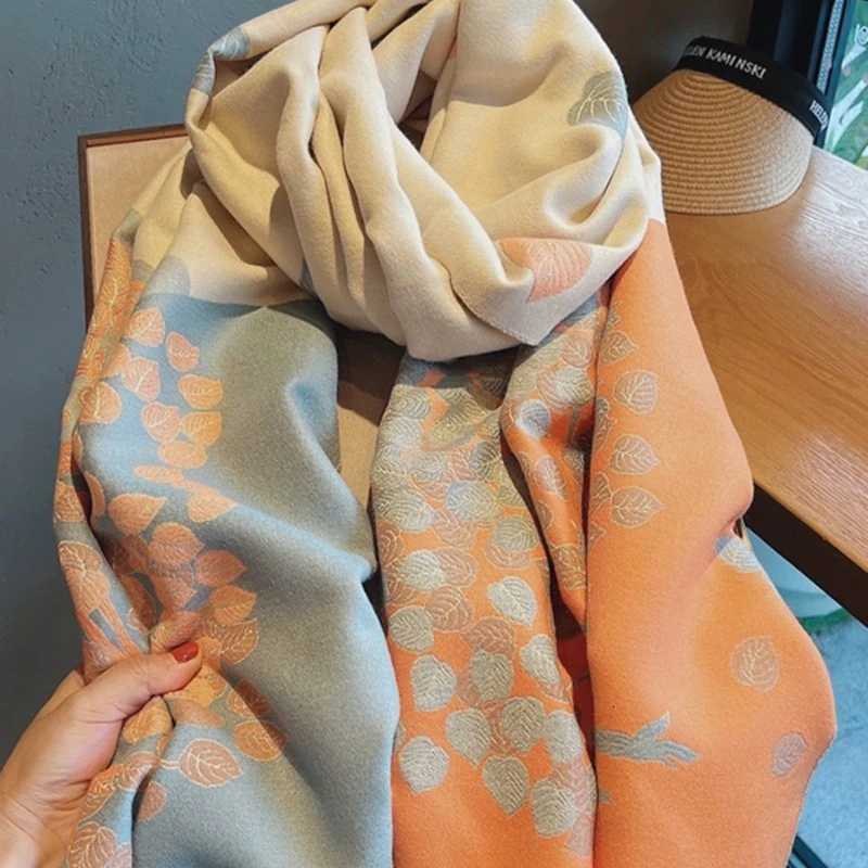 Cashmere Shl Scarf for Wen ral Print Thick Scarves Wr Femal Poncho Bandana Fashion Winter New Y250918