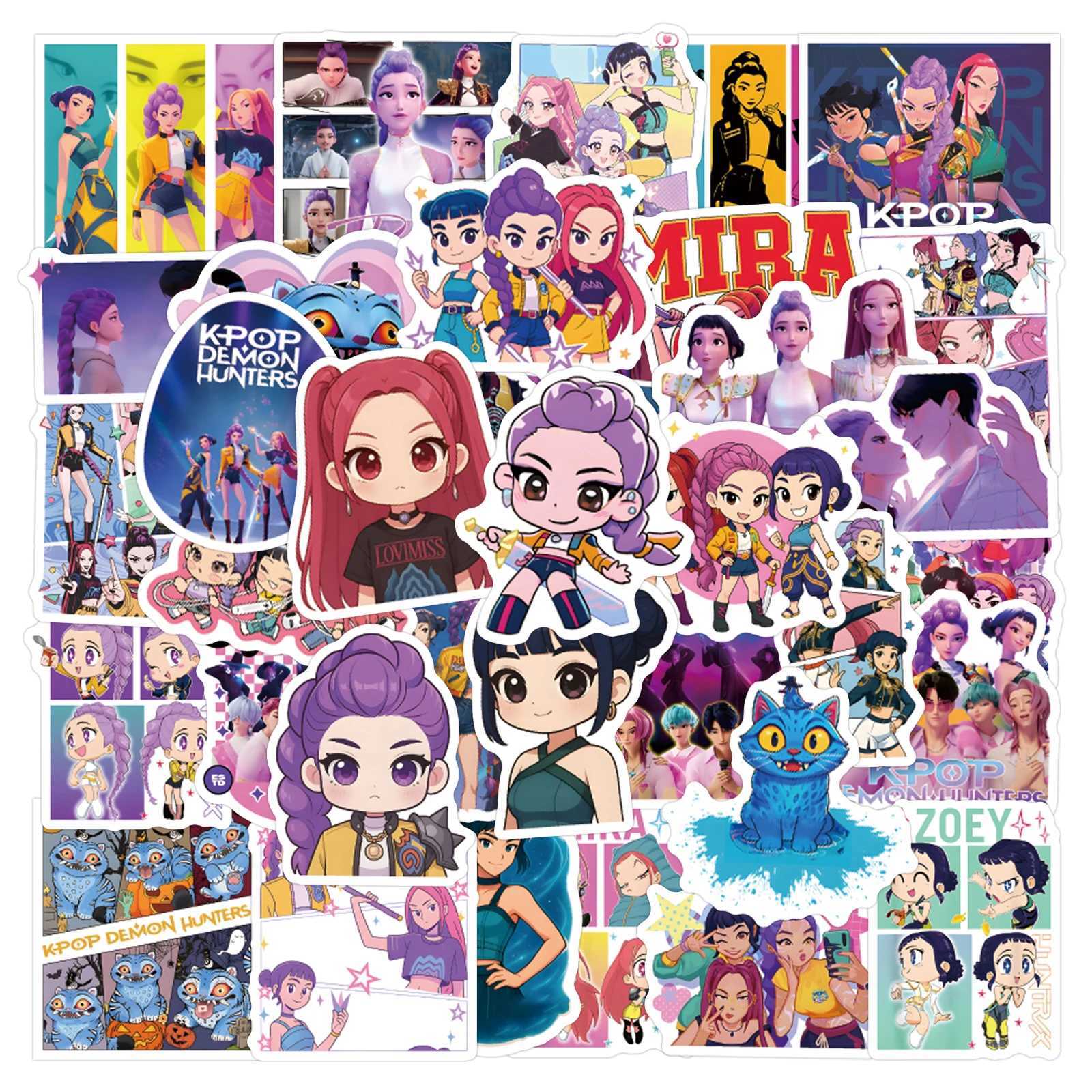 56Pcs New Anime KPop Demon Hunters Stickers DIY Stickers Scrapbooking Phone Luggage Skateboard Waterproof Decal C250918