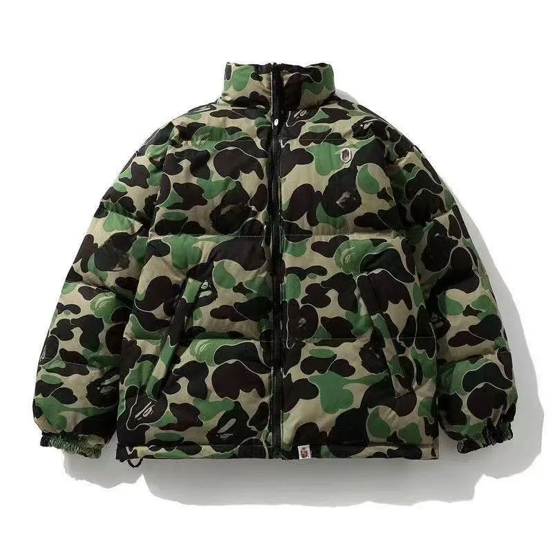 Designer Cotton Jacket for Men and Women with Hood Trendy Shark Print Sportswear Camouflage Zipper Jacket High-Quality Pure Cotton Jacket
