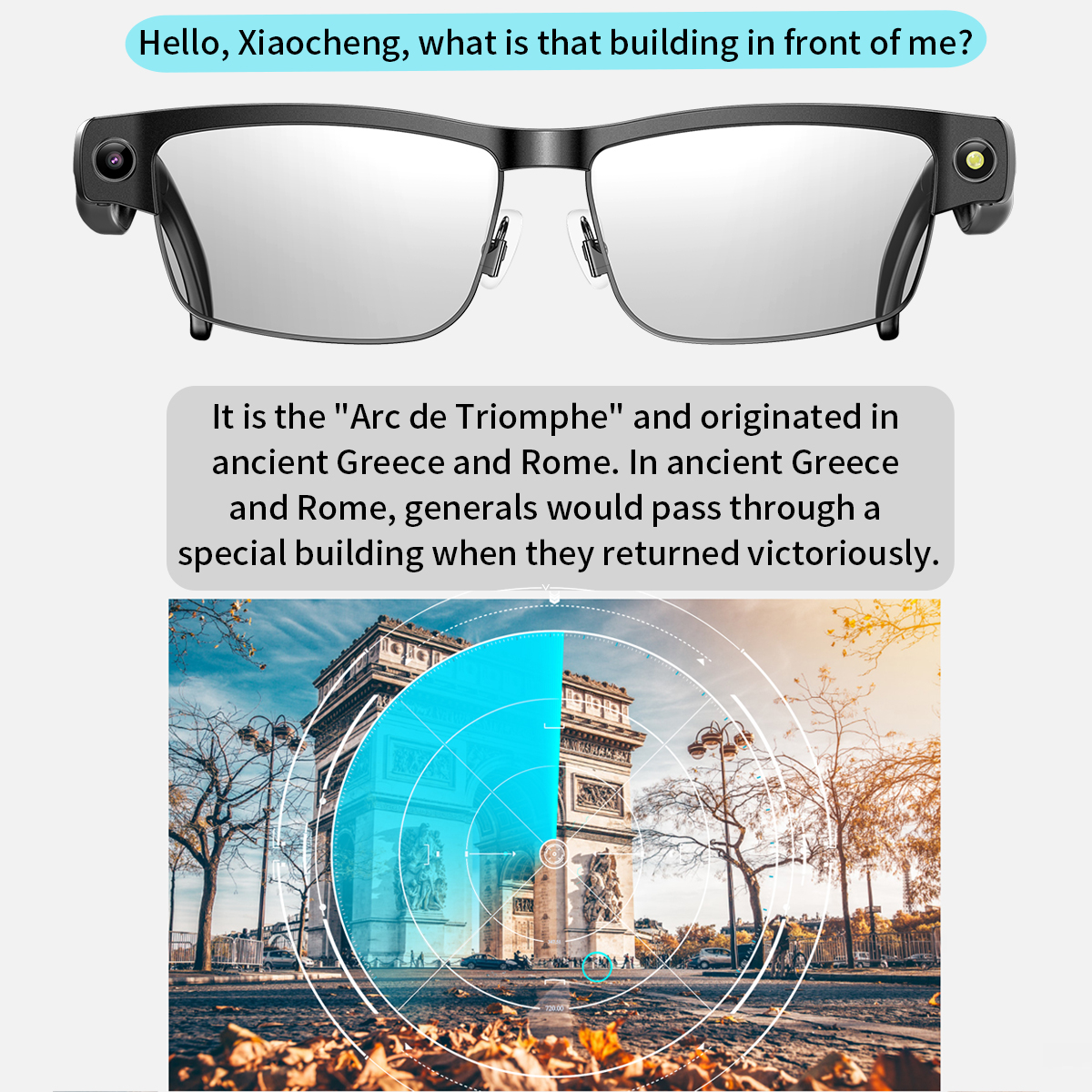 2025 New Product L802 AI Smart Glasses 8-Megapixel Dual-Microphone Noise-Cancellation Object Recognition High-Definition Sound Quality Smart Translati