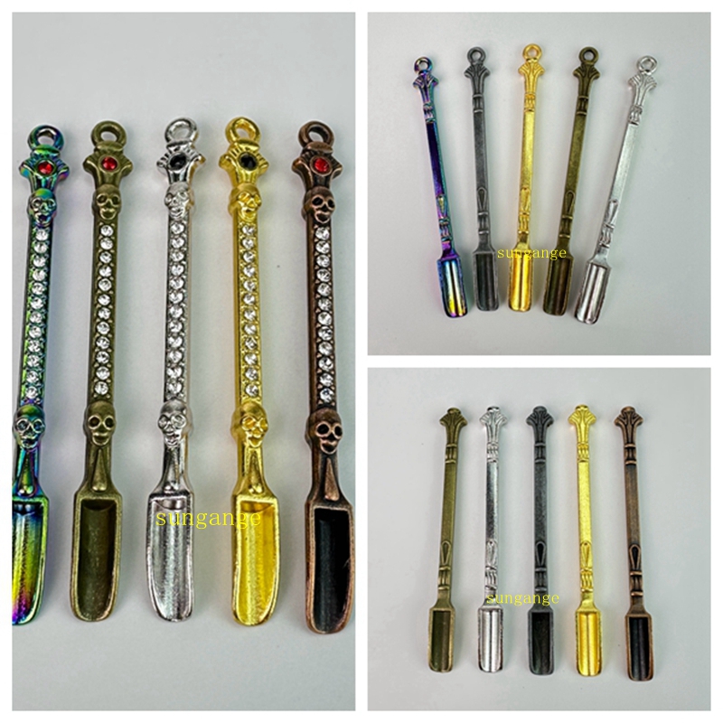 3 Styles Shovel Shaped Wax Tool 5 Colour Smoking Accessories Atomizer Stainless Steel Dry Herb Tool For Sniffer