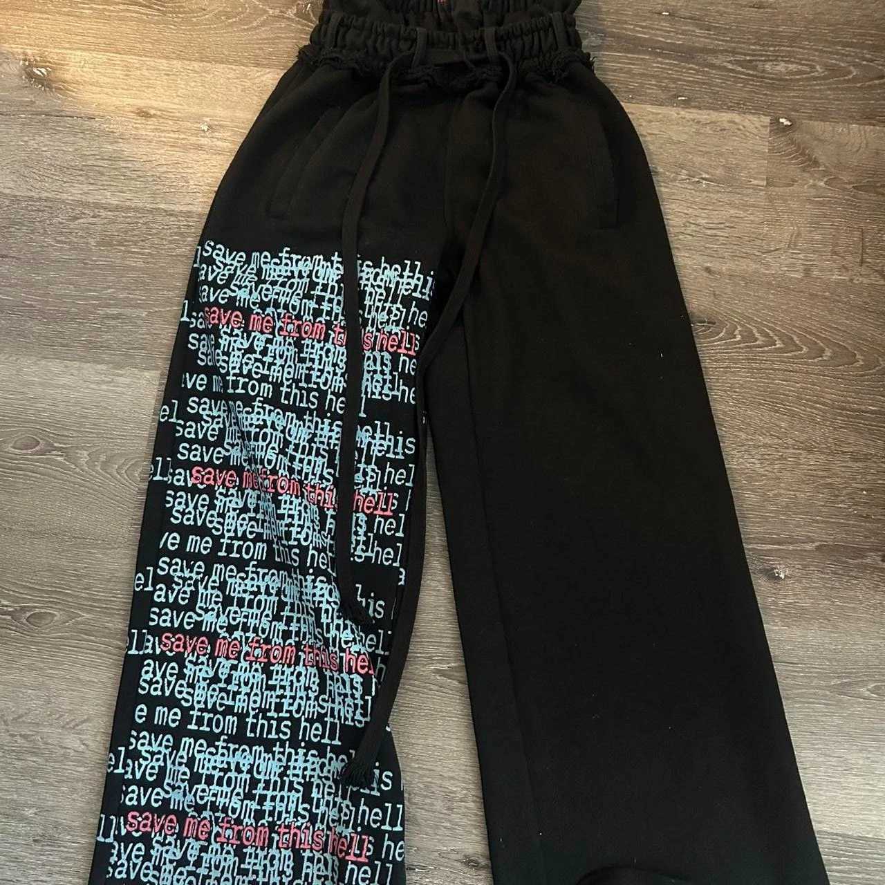 Y2k Multi letter Sweatpants Men Casual Baggy Pants Gym Trousers Elastic Waist Sports Pants Streetwear Joggings Men Clothing X250918