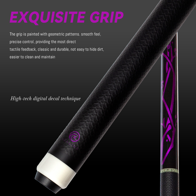 OKHEALING 1/2 Split Carbon Fibre Pool Cue Billiard Cue Stick Tip Diameter 12.9mm Total Length 1474mm/58inch Radial Pin Joint Weight 20Oz Billiard Stic