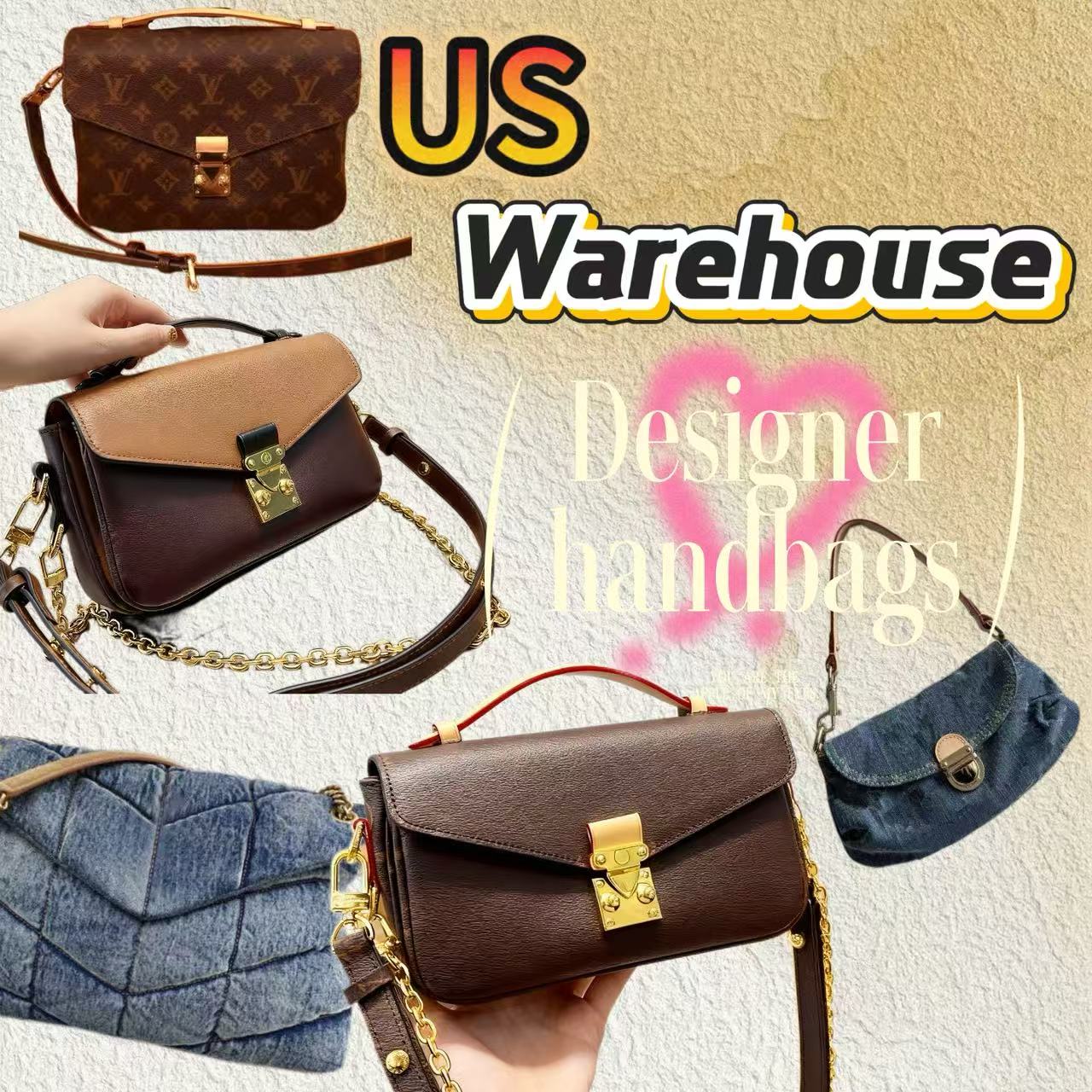 handbag womens tote luxury designer bag shoulder bags pink denim bag purse woman Sac Luxe portafoglio pochette uomo with box