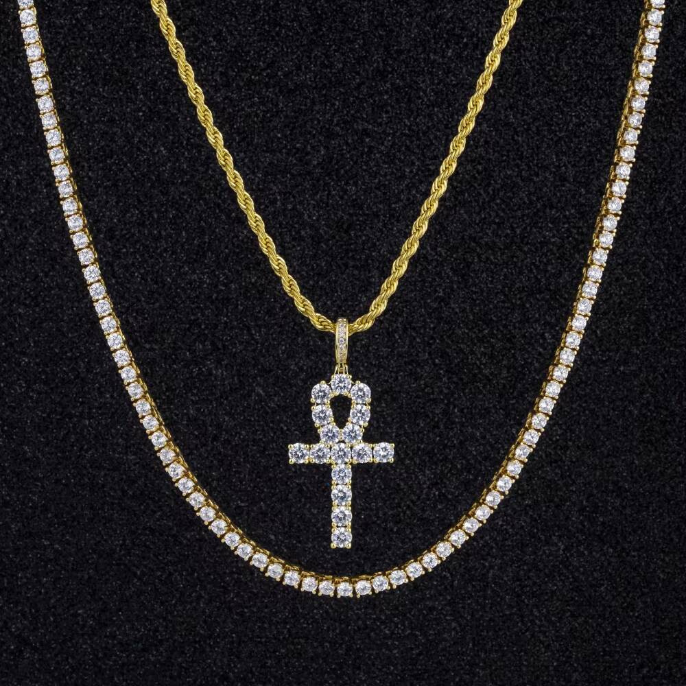KRKC Iced Out Hip Hop Tennis Jewelry 18 Inch 5mm 14k 18k White Silver Gold Plated Aaaaa Diamond Women Mens Tennis Necklace