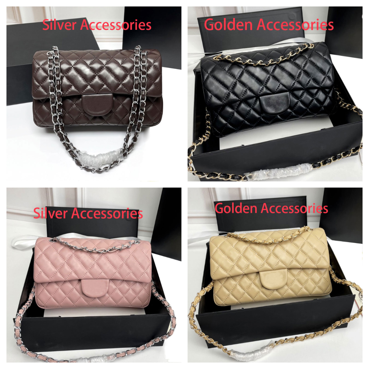9A Luxury Women's Handbags Designer Shoulder Bags Chain Bags Classic Plaid Flap Bags 25cm Lambskin Wallets Crossbody Bags Elegant Women's Clutch Bags 1112