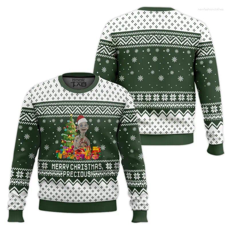 Mens Sweaters Gollum Baggins Ugly Christmas Sweater 2025 Winter Warm Cozy Holiday Party Funny Xmas Pullover Family Jumper Gift S251110