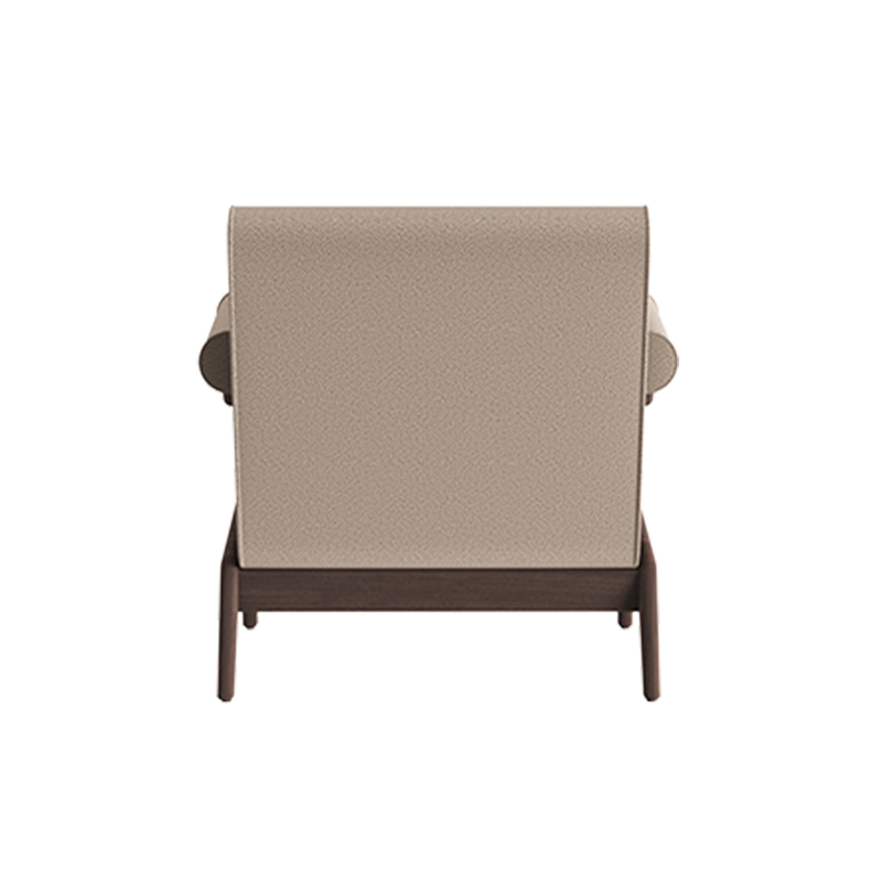 Living Room Furniture Elegant Antelope - themed Beige Upholstered Wooden Lounge Chair for Home Interiors