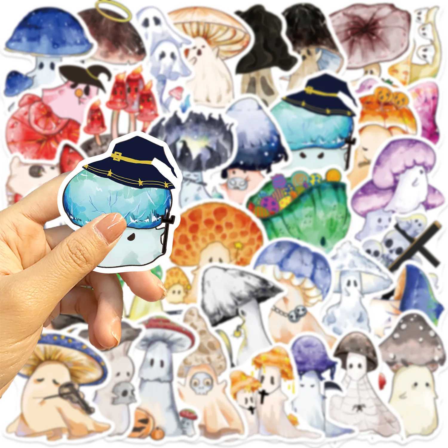 50PCS Cartoon Halloween Mushroom Ghost Graffiti Stickers Decorative Luggage Notebook Diy Waterproof Stickers Stationary C250918