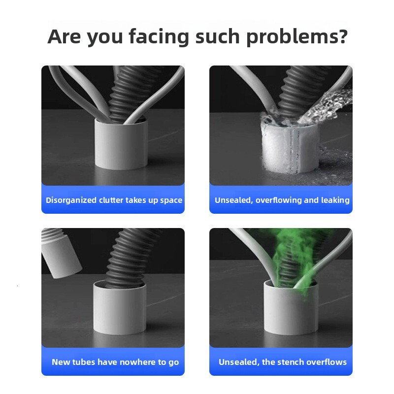 Kitchen Sink Single Double Bowl Basin Odor Prevention Anti-Overflow Anti-Backflow Anti-Insect Drain Pipe