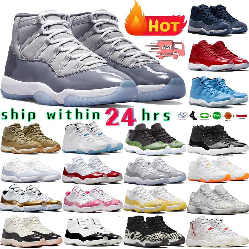 Designer sneakers 11s mens Basketball Shoes 11 outdoor trainers white black Pink red womens Cool grey green cherry low rose gold men shoe casual shoes slides sandals