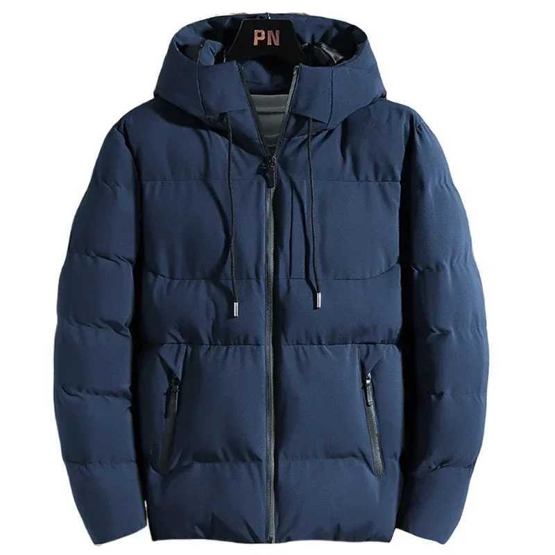 Winter Men Jacket Autumn Warm Fashion Thickened Cotton Padded Jackets Hooded Casual Coats Male Windproof Plus Size Solid Outwear L2509181