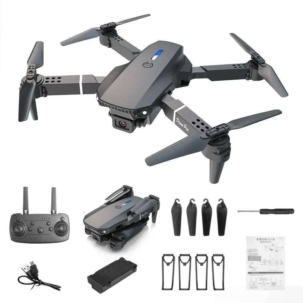 Camera Drone E88 Mini Drone With 4K Camera Wifi FPV Foldable Quadcopter For Kids Adults Gift Toy RC Aircraft