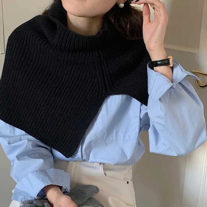 Korean Version Plian Color Ring Scarf Collar Spring And Autumn Neck High Neck Split Scarf Shl Knitted Wool Warm Neck Wr Y250918