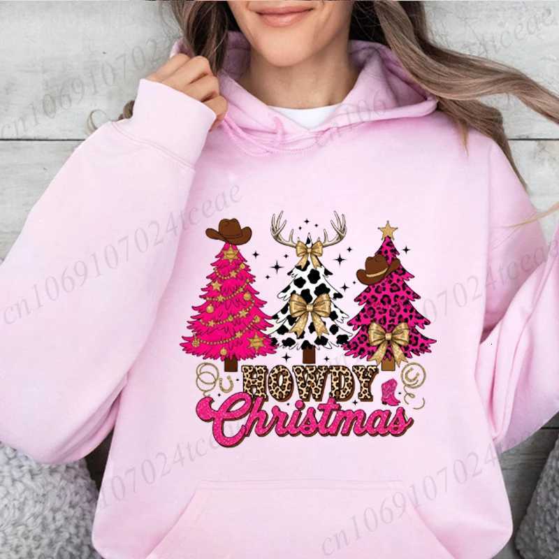 Christmas Trees Print Daily Women Men Hoodies Loose Classic Long Sleeve Hoodies Leopard Print Christmas Tree Sweatshirts TopsZ250918