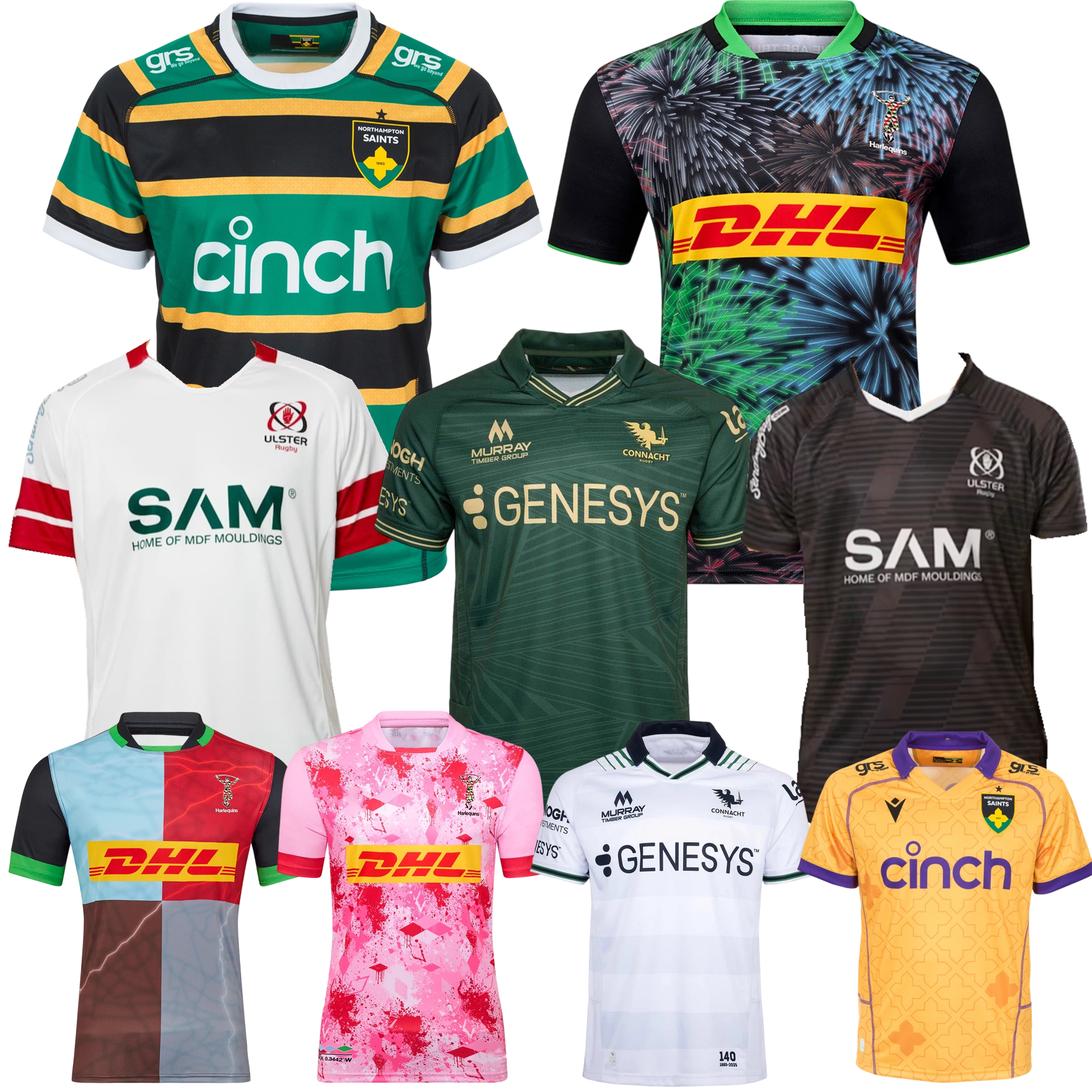 2025 2026 Ulster rugby jersey 25 26 Harlequins big game Connacht Northampton Saints home away size S-5XL shirt