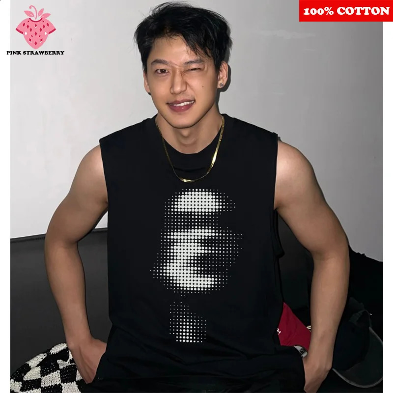 American Abstract face Vest Men Summer Sport Sleeveless Tshirt Fitness Swimm Run Vest Quick Dry Y2k Top men clothing 250918