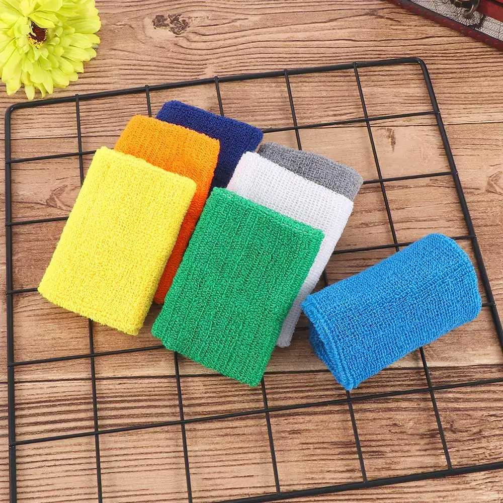 1pc Adult Cotton and Fiber Wrist Sweat Band Sports Set Gym Sweatband Fitness Towel Fancy Dress Run Wristband Wrist Guard Support J251211