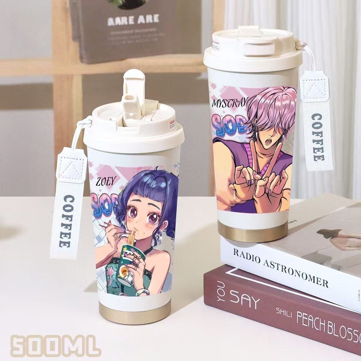 Kpop Demon Hunters Mysterious Baby SajaBoys Zoey Mira Double Drink Thermos Cup Coffee Cup witch hunting