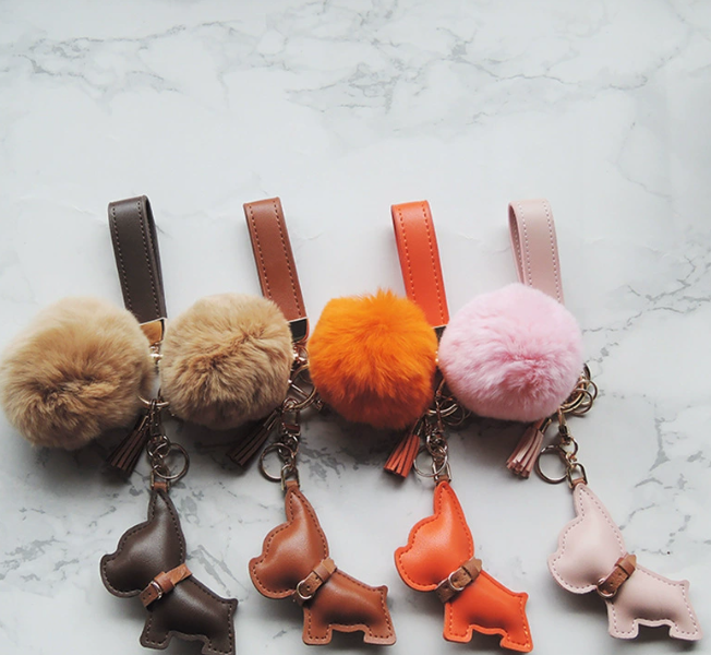 Classic French Bulldog Cute Dog Highend Car Keychain Cartoon Creative Key Chain Bag Pendant Accessory 250728