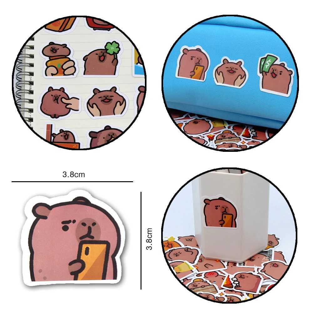 1050100pcs Capybaras Stickers Cartoon Cute Decals Toy Stationery Guitar Phone Bicycle Laptop Luggage Car Graffiti Kids Sticker C250918