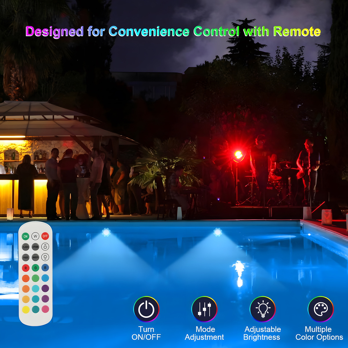 Bluetooth-Controlled RGB Underwater Lighting for Swimming Pools - Individual Light Units-HCP157