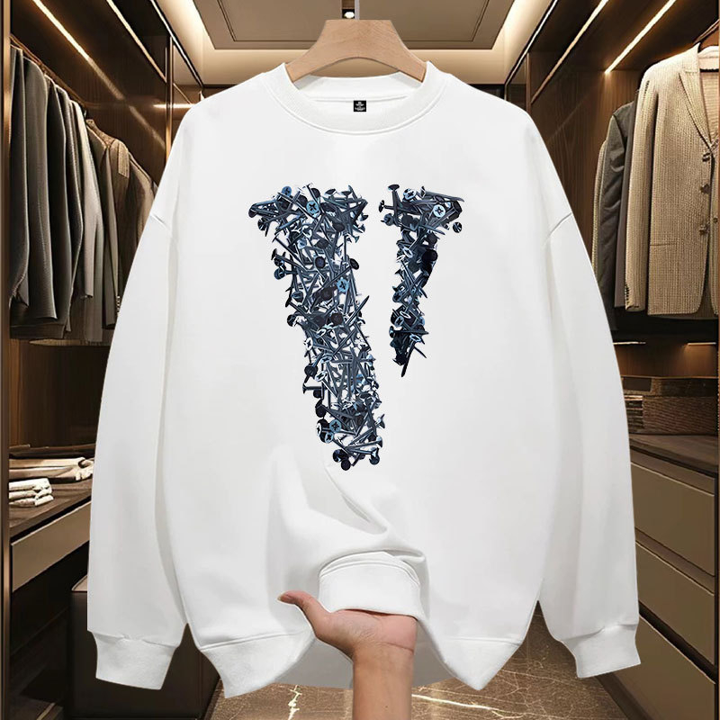 Free Shipping Designer Sweatshirts Light luxury fashion high-end printed hoodie cool casual mens trendy round neck versatile autumn winter velvet top