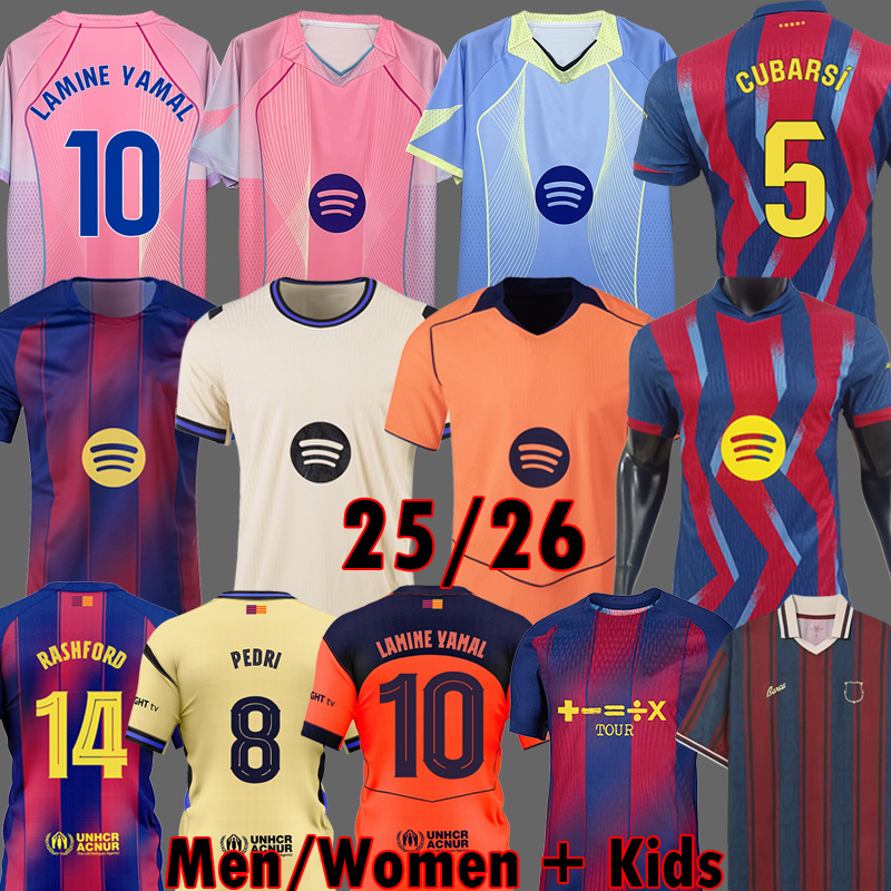 25 26 BARCOLA soccer jerseyS PEDRI GAVI LEWANDOWSKI FC camiseta de futbol LAMINE YAMAL RASHFORD 2025 2026 anolecrab football shirts barcalona kit men 