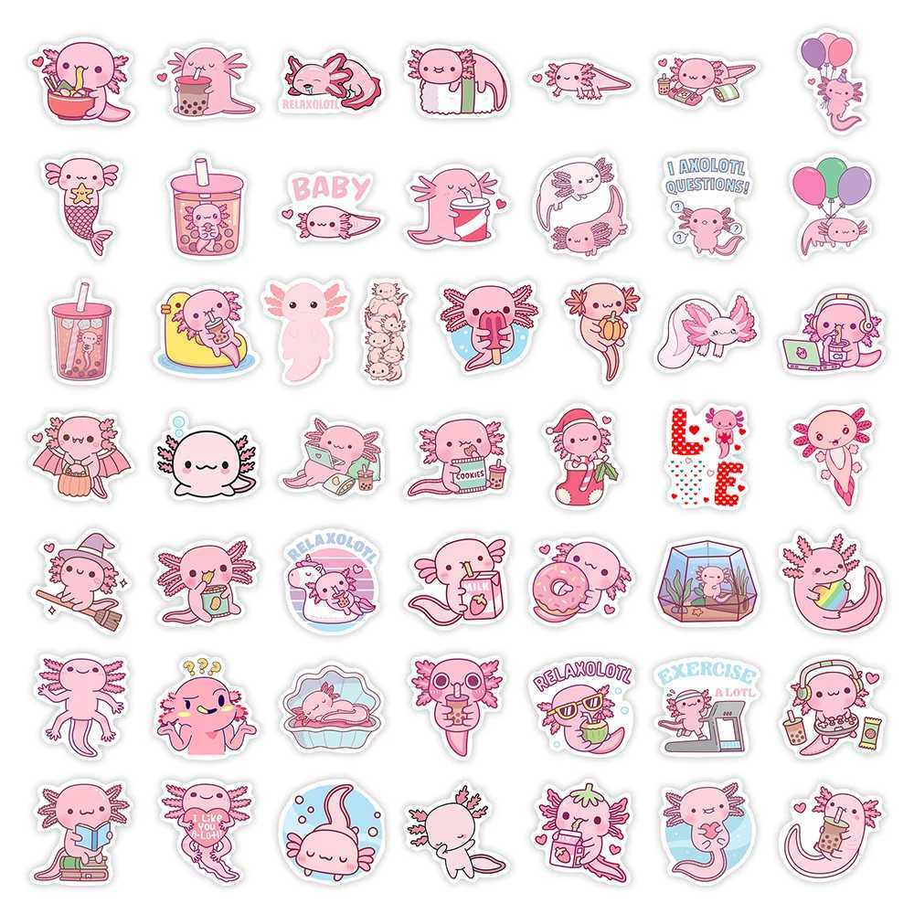 Cute Cartoon Axolotl Stickers Kawaii DIY Kids Toys Gift Decorative Decal for Laptop Phone Scrapbook Diary Luggage Waterproof C250918