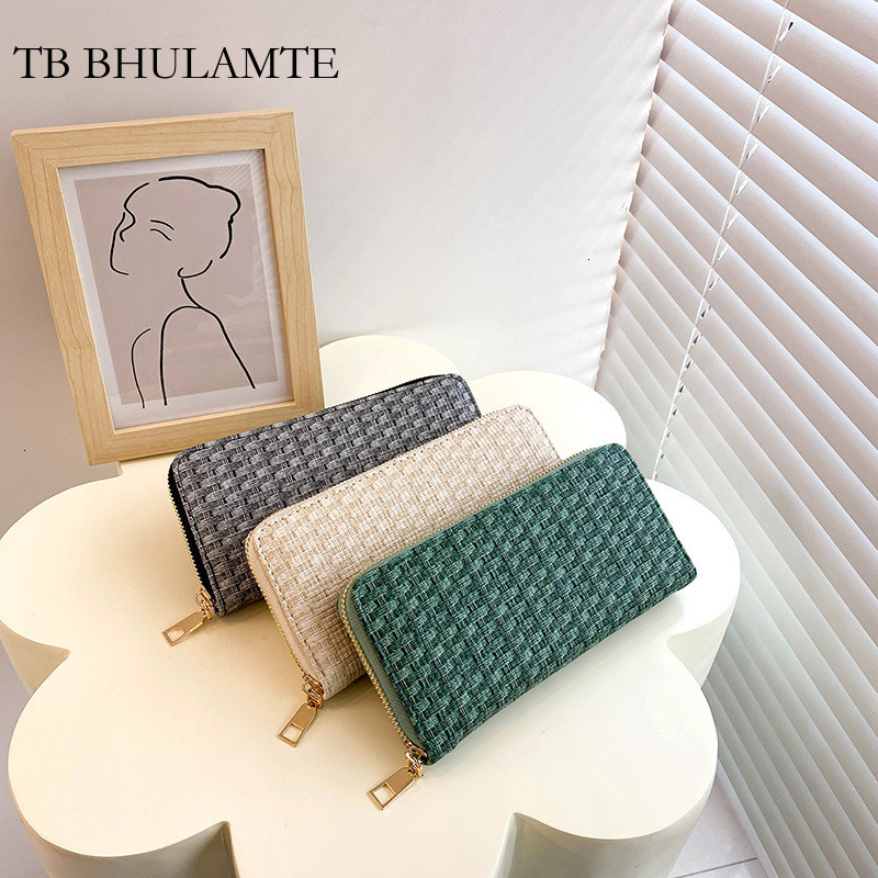 TB BHULAMTE Free Shipping Designer Cotton Luxury Linen Long Women's Wallet Women's Clutch Fashion Card Holder Large Capacity Coin Purse Phon