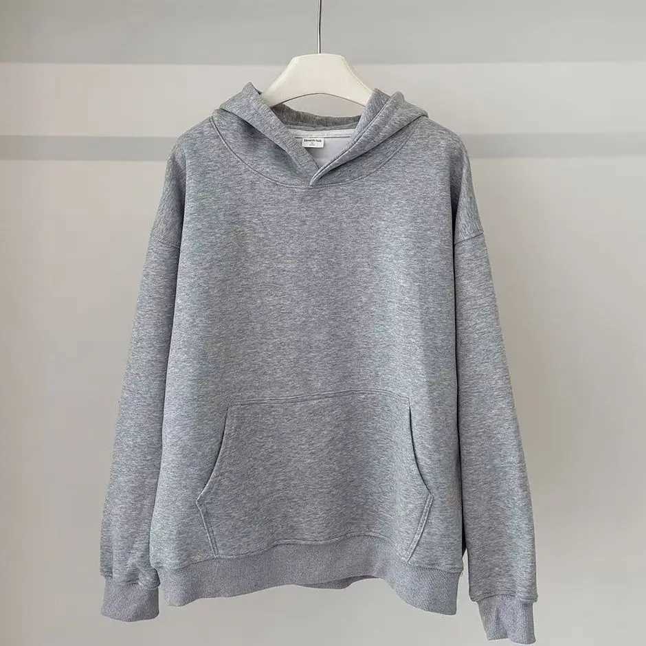 Heavy fleece thickened hooded sweater for men and women autumn and winter new solid color loose outer wear pullover couple topZ250918