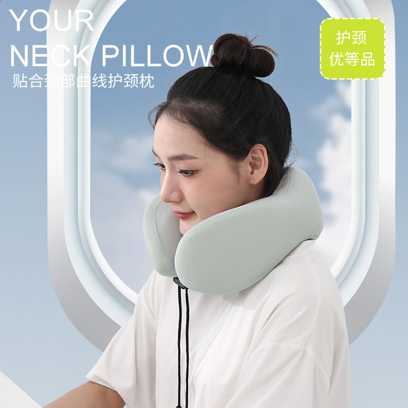 U Shaped Memory Foam Neck Pillows Heating Vibration Neck Massage Travel Neck Pillow Sleeping Airplane Pillow Cervical Healthcare 240202